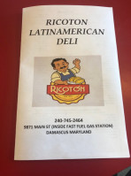Ricoton menu