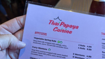 Thai Papaya Cuisine. menu