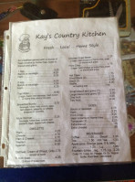 Kay's Country Kitchen menu