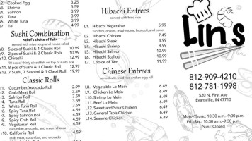 Lin's Asian Express menu
