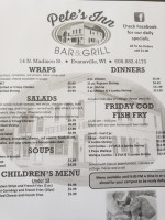 Pete's Inn Grill menu