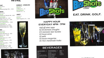 Bigshots Golf Vero Beach menu