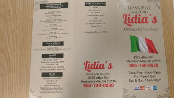 Lidias Italiano menu