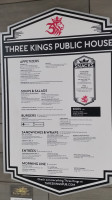 Three Kings Public House menu