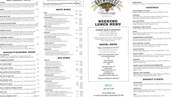 Glacier Brewhouse menu