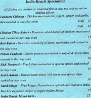 India Beach menu