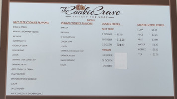 The Cookie Crave menu