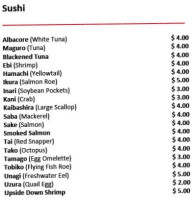 Sushi Moto menu