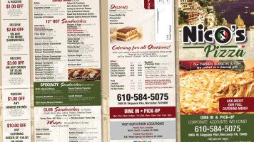 Nico's Pizza Worcester menu