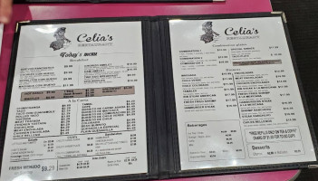 Celia's menu