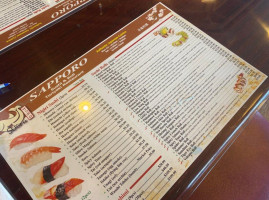 Sapporo & Sushi Restaurant menu