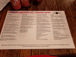 Madison Brewing Company Pub menu