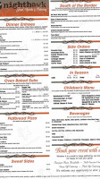 Nighthawk Food Spirits menu