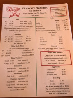 Franco's Pizzeria menu