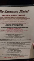 Emerson Restaurant Bar menu