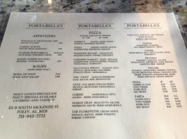 Portabella's menu