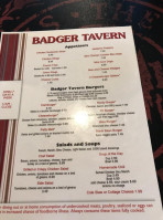 Badger Tavern menu