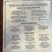 Airline Brewing Company menu