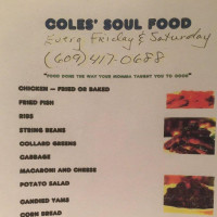 Coles Soul Food menu