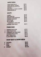 Chinese Chef's menu