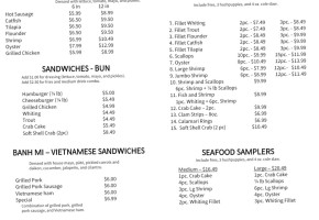 Anthony's Seafood menu