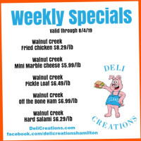 Deli Creations menu