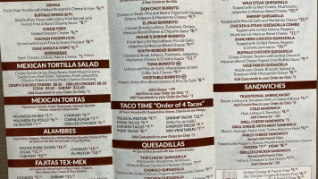 El Paso Tex-mex Grill menu