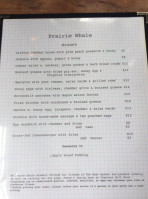 The Prairie Whale menu