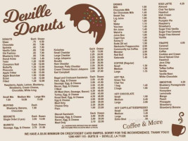 Donuts Coffee More menu