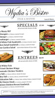 Wydia's Seafood And Steakhouse menu