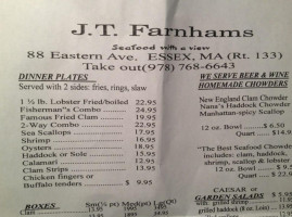 Jt Farnham's Seafood Grill menu