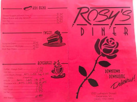 Rosy's Diner menu