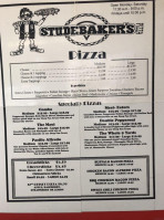 Studebaker's Pizza menu