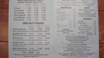 Four Brother's Pizza Inn menu