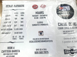 Calle Ocho Cuban Coffee Empanadas menu
