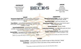Beck's menu