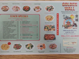 Golden Wall Chinese menu
