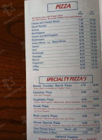 Tony's Famous Pizza menu