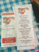 Billys By The Bay Tiki menu
