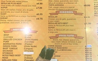 Los Charros Taquerria menu