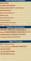 Burger King 9862 menu