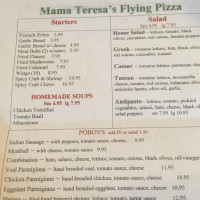 Mama Teresa's Flying Pizza menu