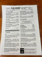 Lil Gus's menu