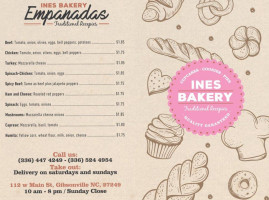 Inés Argentina Bakery. menu