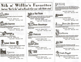 Nik-n-willies-pizza menu