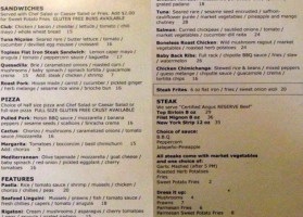 Blue Cactus Bar Grill menu