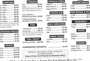 Leader's Fried Chicken menu
