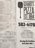 Gerard's Pizza menu