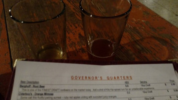 Governor's Quarters menu