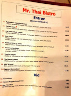 Mr.thai Bistro menu